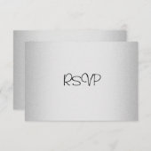 RSVPの応答カードイベントのエレガントで軽い銀 出欠カード (正面/裏面)