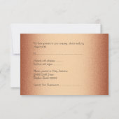 RSVPの応答カードエレガントな銅の青銅 出欠カード (裏面)