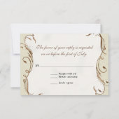 RSVPの応答カードヴィンテージのマグノリアの渦巻のダマスク織 出欠カード (裏面)