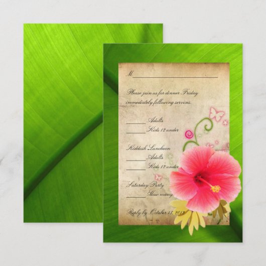 RSVPの応答カード1 出欠カード (正面/裏面)