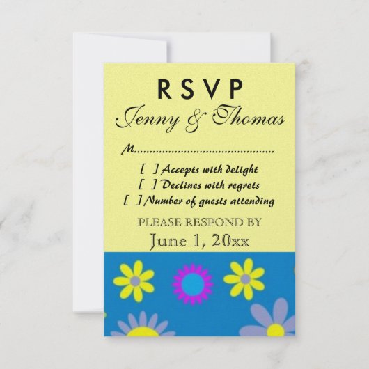 RSVPの応答カード 出欠カード (正面)