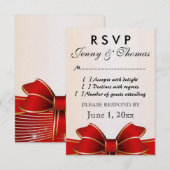 RSVPの応答カード 出欠カード (正面/裏面)