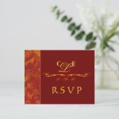 RSVPの応答カード-秋の結婚式招待状 出欠カード (スタンド正面)