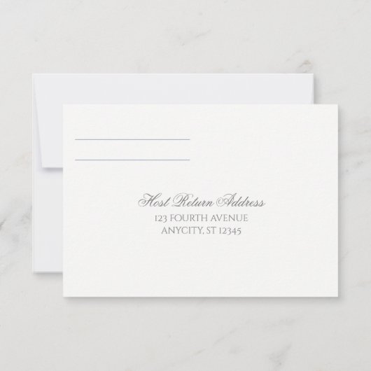 RSVPの応答カード|豪華な書道(挨りだらけの青) 出欠カード (裏面)