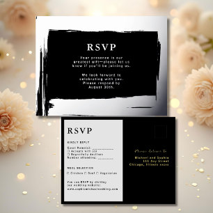 RSVPの応答結婚カードのエレガンスモダン 箔シーズンポストカード