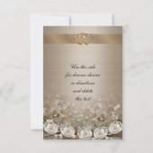 RSVPの応答結婚カードのダイヤモンドとサテン 出欠カード (裏面)