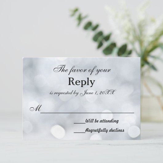 RSVPの応答結婚要求カードにライト 出欠カード (スタンド正面)