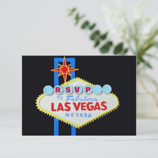 RSVPの披露宴のゲストの応答のラスベガスの結婚式 出欠カード (スタンド正面)
