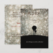 RSVPの招待状を結婚する星で書かれる 出欠カード (正面/裏面)