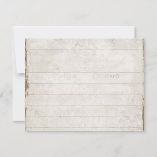 RSVPの最小主義の西部のサボテンのシカのスカルの(雄ジカの)枝角 出欠カード (裏面)