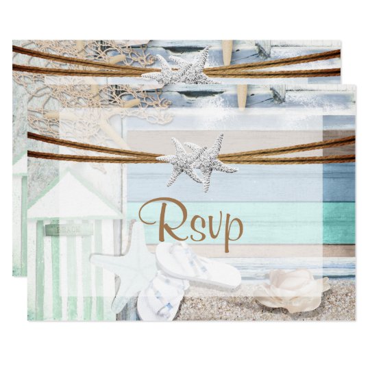 RSVPの海辺の結婚式 カード