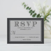 RSVPの素朴で黒いバーラップの結婚式の応答 出欠カード (スタンド正面)