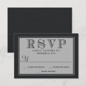 RSVPの素朴で黒いバーラップの結婚式の応答 出欠カード (正面/裏面)