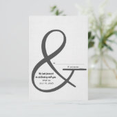 RSVPの結婚アンパサンド記号ソフト銀 出欠カード (スタンド正面)