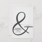 RSVPの結婚アンパサンド記号ソフト銀 出欠カード (正面/裏面)