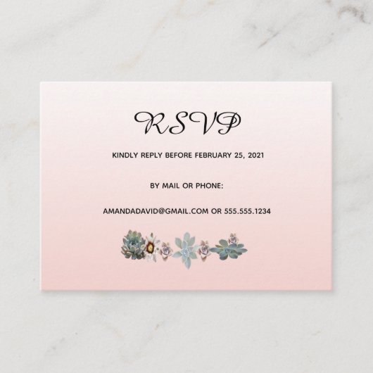 RSVPの結婚カード多血フローラ赤面バラ金ゴールド エンクロージャーカード (正面)