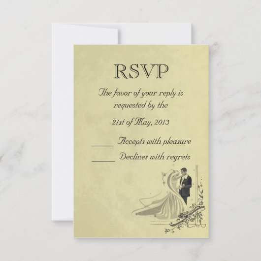 RSVPの結婚カード 出欠カード (正面)