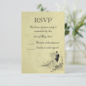 RSVPの結婚カード 出欠カード (スタンド正面)