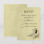 RSVPの結婚カード 出欠カード (正面/裏面)