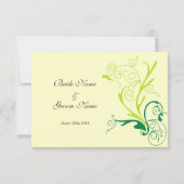 RSVPの結婚カード。渦巻き花パターン 出欠カード (裏面)