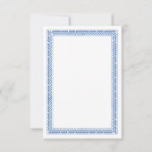 RSVPの結婚ギリシャ語Santorini Greece Blue 招待状 (裏面)