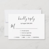 RSVPの結婚グリッターブライダルホワイトバイオレットパープル 出欠カード (正面)