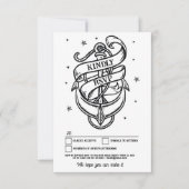 RSVPの結婚タトゥーロ伝統的ックいかり 招待状 (正面)