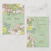 RSVPの結婚ニュートラルフラワーDIYカスタムカード エンクロージャーカード (正面/裏面)