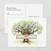 RSVPの結婚ポストカード – The Love Tree インビテーションポストカード (正面/裏面)