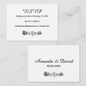 RSVPの結婚多肉性の花は白 エンクロージャーカード (正面/裏面)