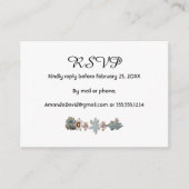 RSVPの結婚多肉性の花は白 エンクロージャーカード (正面)