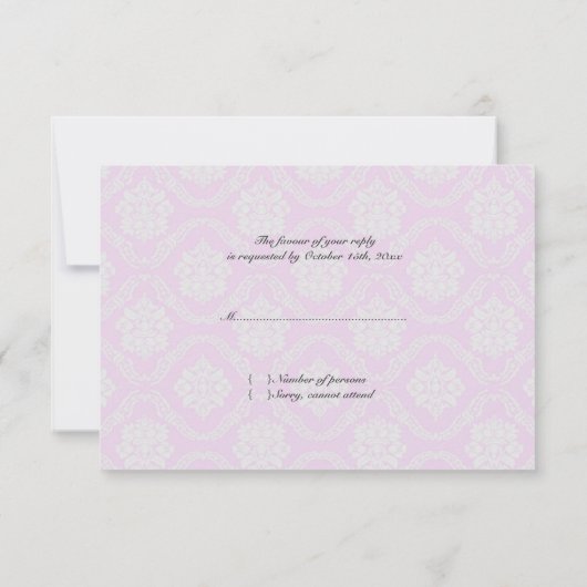 RSVPの結婚式のインドのスタイルカード 出欠カード (裏面)