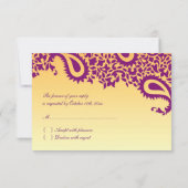 RSVPの結婚式のインドのスタイルカード 出欠カード (裏面)