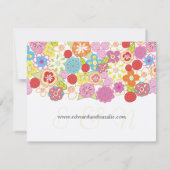 RSVPの結婚式の夏の春の花 招待状 (裏面)