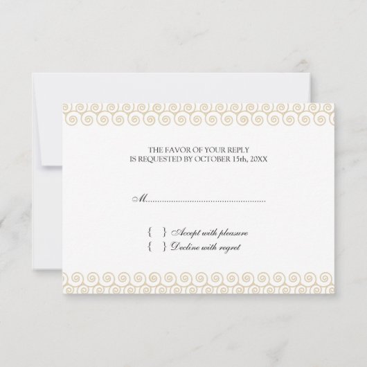 RSVPの結婚式の鳥の平らなカード 出欠カード (裏面)