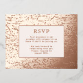 RSVPの結婚応答カードモダンバラ金ゴールドLuxe 箔シーズンポストカード (正面)