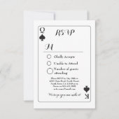 RSVPの結婚応答カー遊ドK Q Aceスペード 招待状 (正面)