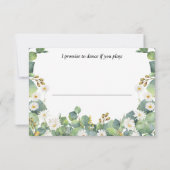 RSVPの結婚植物性ユーカリデイジーテーマ 出欠カード (裏面)