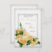 RSVPの結婚黄素晴らしローズブーケ 招待状 (正面/裏面)