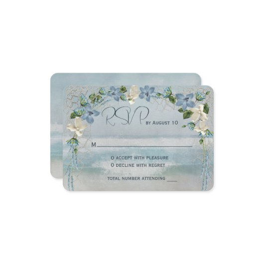 RSVPの結婚Arch(ネット付き航海の) 出欠カード (正面/裏面インサイチュ)