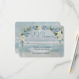 RSVPの結婚Arch(ネット付き航海の) 出欠カード
