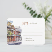RSVPの結婚Insert New Orleans Quarterフランスの 招待状 (スタンド正面)