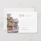 RSVPの結婚Insert New Orleans Quarterフランスの 招待状 (正面)