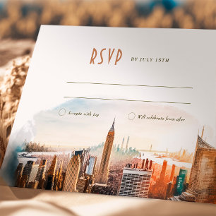 RSVPの結婚Insert New York Destination 招待状