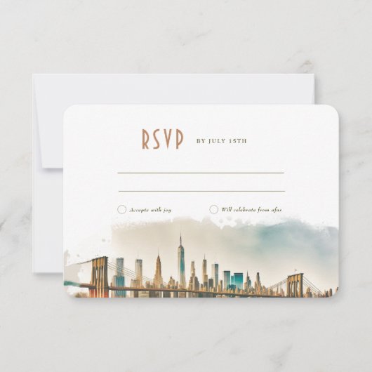 RSVPの結婚Insert New York Destination Invitation 招待状 (正面)