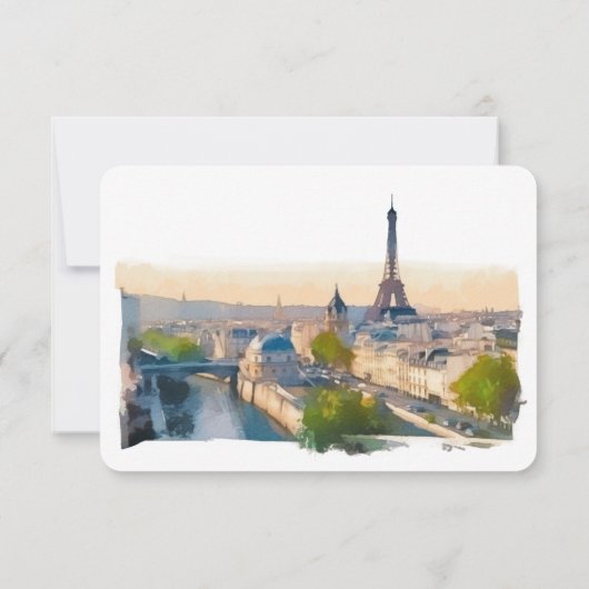 RSVPの結婚Insert Paris France Destination Invite 招待状 (裏面)