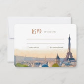 RSVPの結婚Insert Paris France Destination Invite 招待状 (正面)