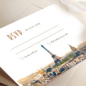 RSVPの結婚Insert Paris France Destination Invite 招待状