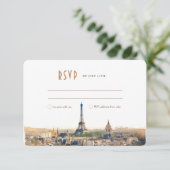 RSVPの結婚Insert Paris France Destination Invite 招待状 (スタンド正面)