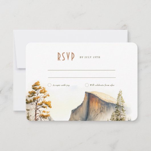RSVPの結婚Insert Yosemite Park Destination 招待状 (正面)
